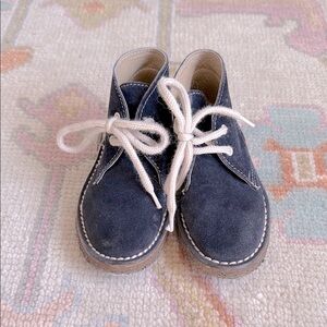Classic Navy suede leather Minotti Milan kids boots size 9.5 EUC